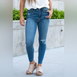 Judy Blues DANDELION EMBROIDERED HIGH RISE SKINNY Jeans